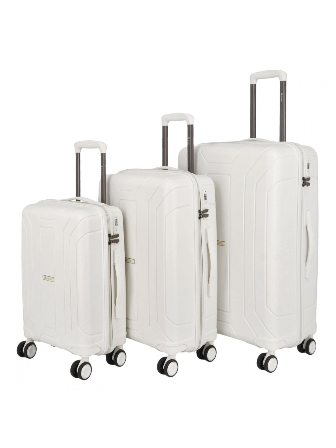 Cestovní plastový kufr Ormi Tiberius SADA bílý